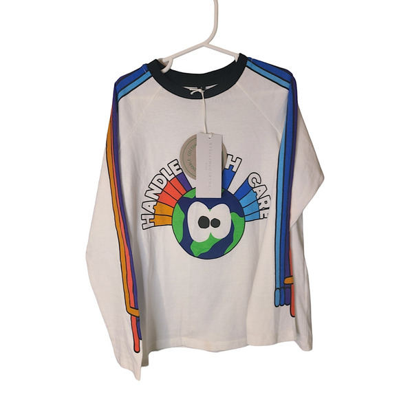 Stella Mccartney Kids Long Sleeve Tee with Rainbow Hands NWT - Picture 2 of 10